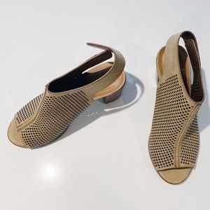 NWOT beige Peep Toe Perforated Heels